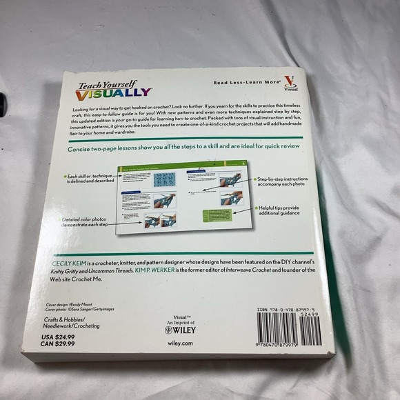 Teach Yourself VISUALLY Crochet 2nd Ed. Keim Werker Learn Hook Book - Picture 2 of 3